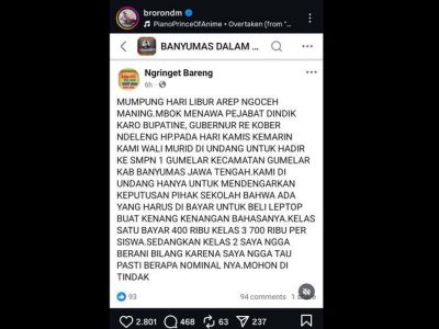 SMPN 1 Gumelar Bantah Dugaan Pungli Iuran Laptop Sekolah